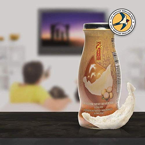 Golden Nest Premium Bird Nest Drink, Swallow Bird Nest 100% Natural - Made in USA, (??) 12 bottles x 240 ml (8oz) (Longan)